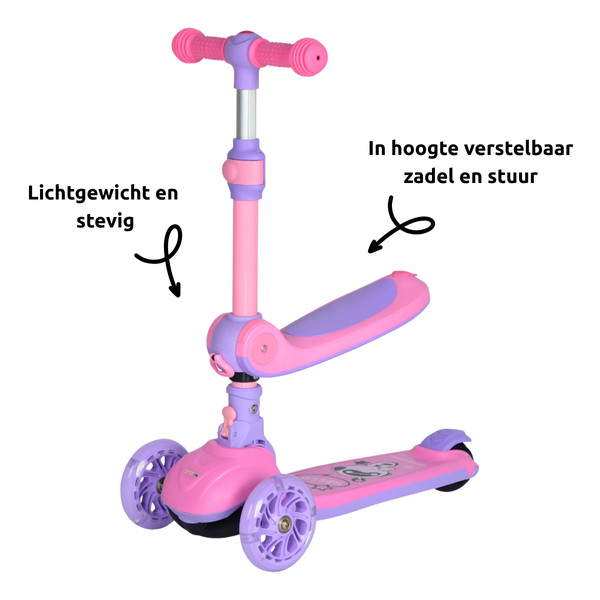 Eco Toys Lisa Roze 2-in-1 Step/Loopfiets