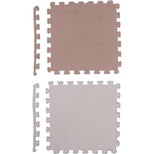 Eco Toys Nougat/Wit Checkered Pluche Schuimrubber Speelmat