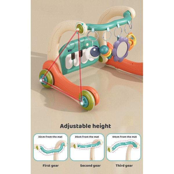 Eco Toys Oranje 3-in-1 Speelkleed en Loopwagen HC623152