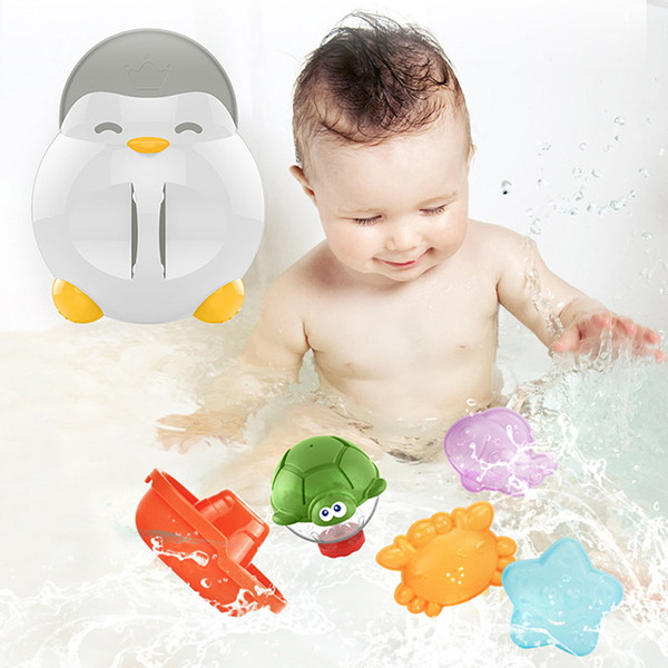 Eco Toys Penguin Badspeeltjeshouder incl. 7 Speeltjes HC495317