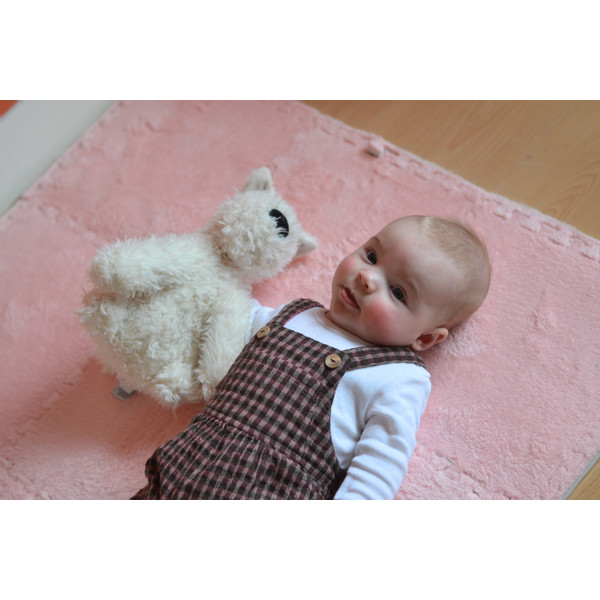 Eco Toys Roze Pluche Schuimrubber Speelmat