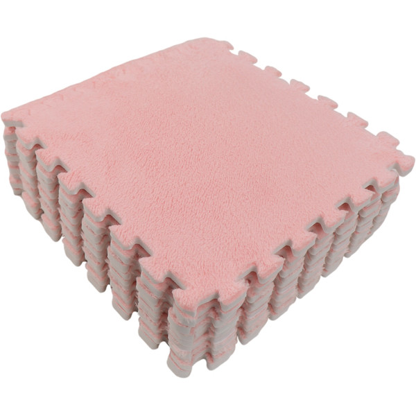 Eco Toys Roze Pluche Schuimrubber Speelmat