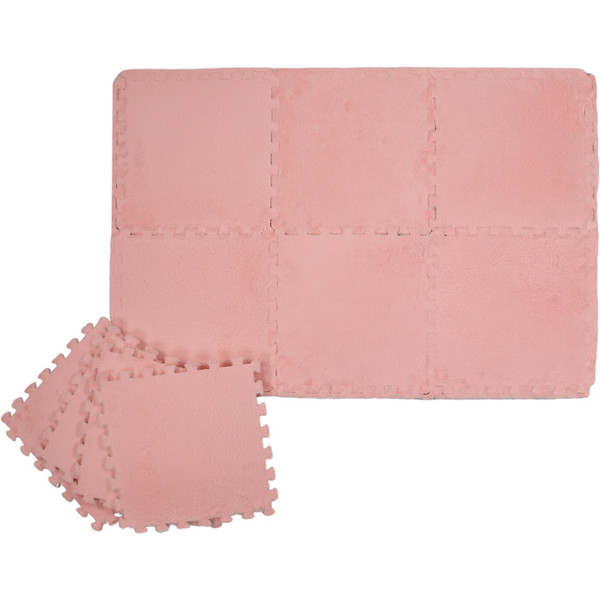 Eco Toys Roze Pluche Schuimrubber Speelmat