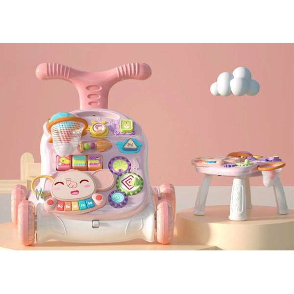 Eco Toys Study Desk Walker Pink Loopwagen