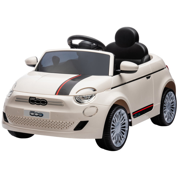 lood met de klok mee nood Eco Toys Wit Elektrische Fiat 500 Kinderauto | MamaLoes