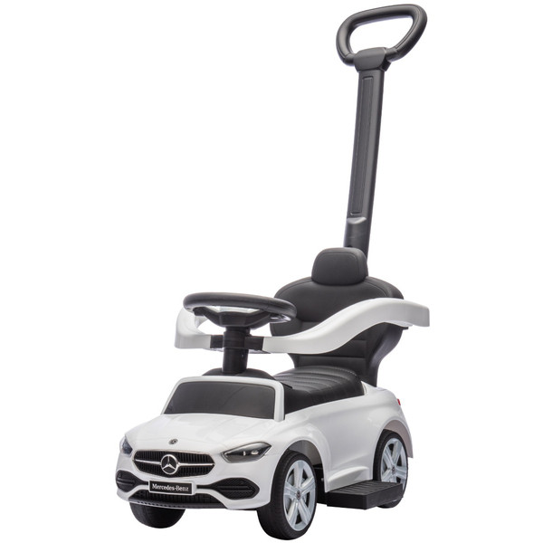 Eco Toys Wit Mercedes Benz Loopauto met Duwstang 668