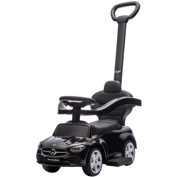 Eco Toys Zwart Mercedes Benz Loopauto met Duwstang 668
