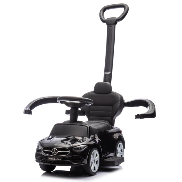 Eco Toys Zwart Mercedes Benz Loopauto met Duwstang 668