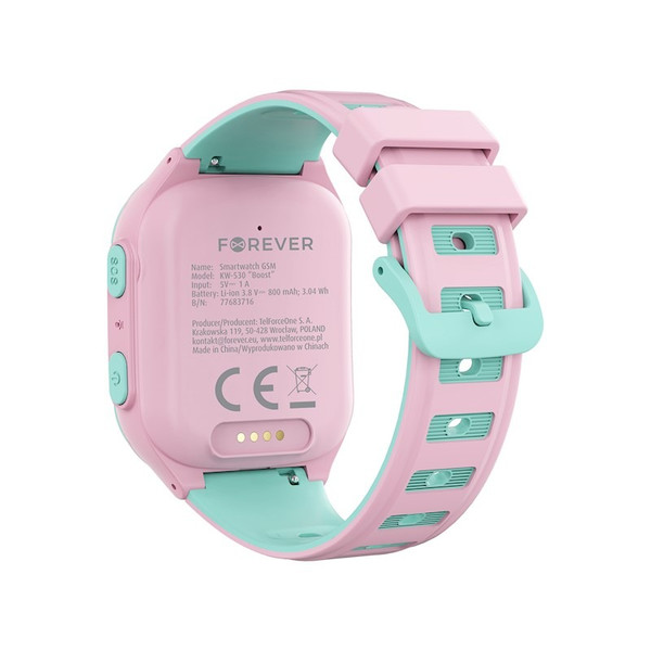 Forever Boost Pink GPS WiFi 4G Kinder Smartwatch