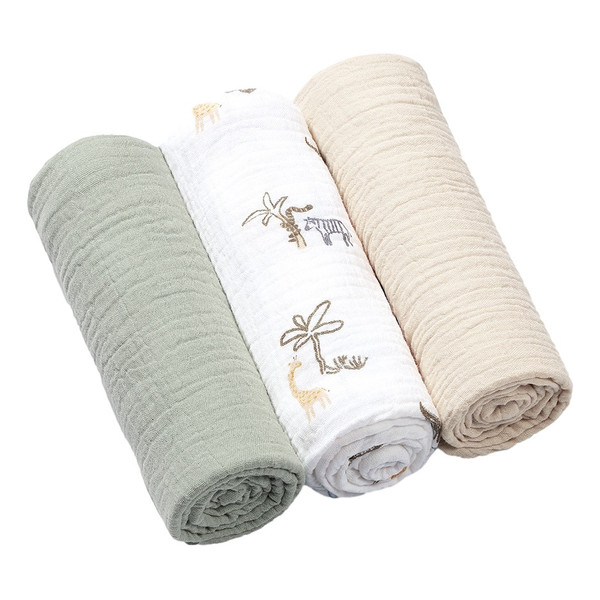 Baby Ono Crinkled Groen/Creme 3 Stuks Hydrofiel Luiers