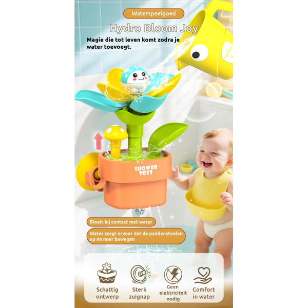 Eco Toys Wolk en Bloem Blauw Badspeelgoed