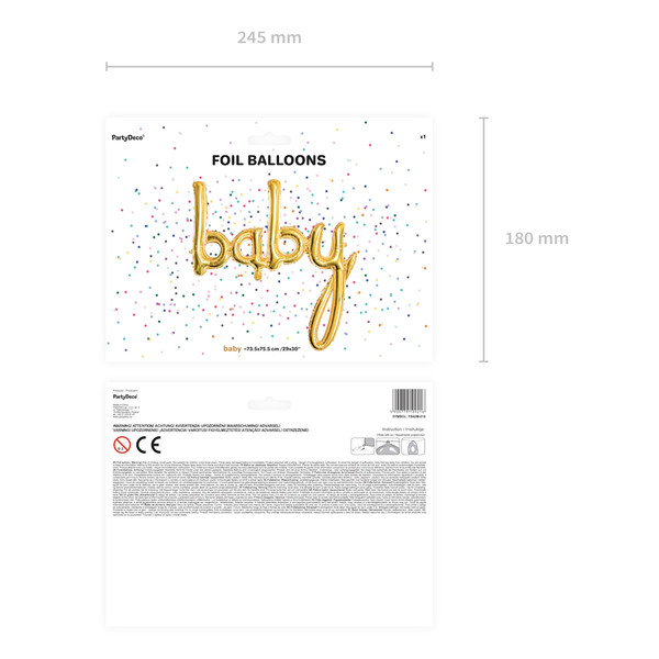 Jep-Party 'Baby' Goud Folieballon FB42M-019