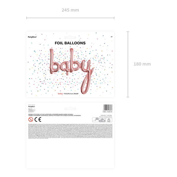 Jep-Party 'Baby' Rose Folieballon FB42M-019R