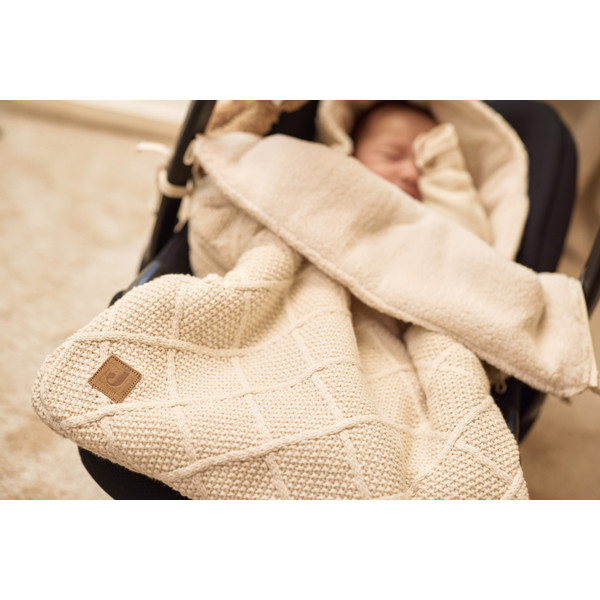 Jollein Check Knit Oatmeal 3/5 punts 0-9 Maanden Autostoel Voetenzak 025-811-68038