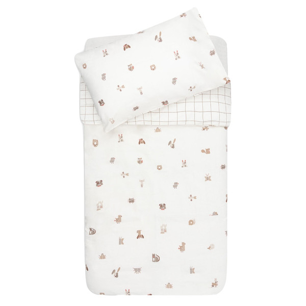 Jollein Animal Friends Dekbedovertrek en Sloop 100 x 140 cm
