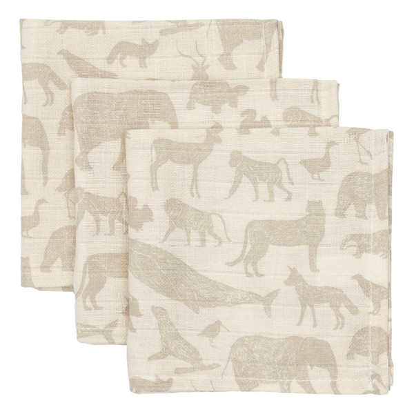Jollein Animals Nougat 3 Stuks Hydrofiel Monddoekjes 537-848-67044