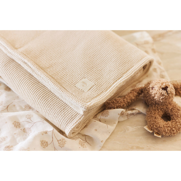 Jollein Basic Knit Oatmeal / Velvet 75 x 100 cm Wiegdeken