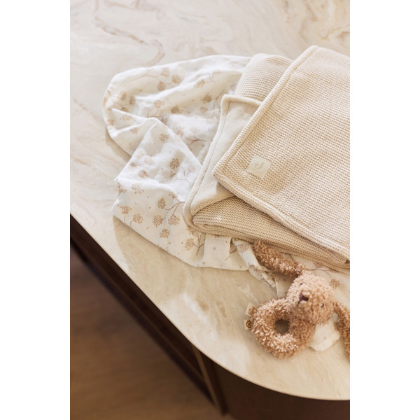 Jollein Basic Knit Oatmeal / Velvet 75 x 100 cm Wiegdeken