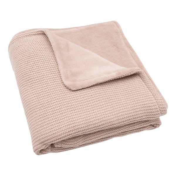 Jollein Basic Knit Wild Rose / Fleece 75 x 100 cm Wiegdeken 517-511-67068