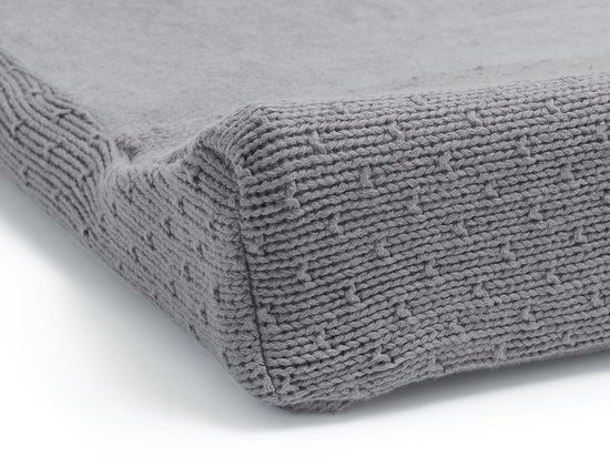 Jollein Bliss Knit Storm Grey 50 x 70 cm Aankleedkussenhoes 022-503-65354