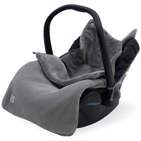 Jollein Basic Knit Stone Grey 3/5 punts 0-9 Maanden Autostoel Voetenzak 025-811-65220