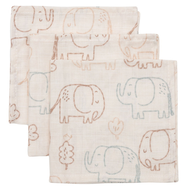 Jollein Elephant Tales 3 Stuks Hydrofiel Monddoekjes