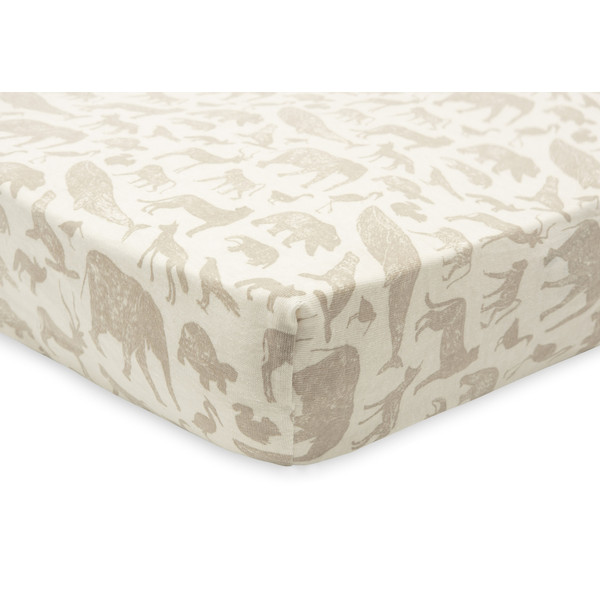 Jollein Jersey Animals Nougat 40/50 x 80/90 cm Wieg Hoeslaken 511-501-67044