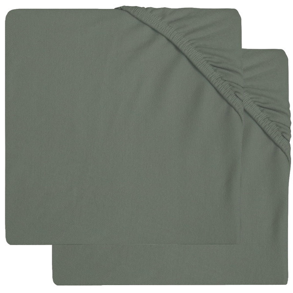 Jollein Jersey Ash Green 60 x 120 cm 2 Stuks Ledikant Hoeslaken