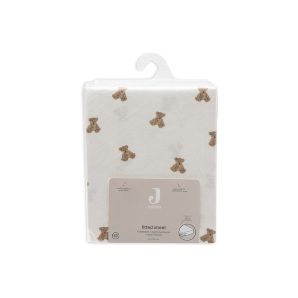 Jollein Jersey Mini Teddy Bear 60 x 120 cm Ledikant Hoeslaken