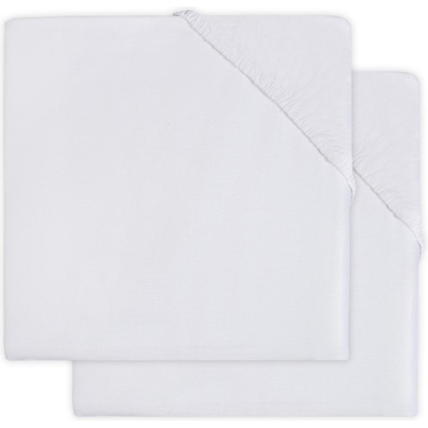 Jollein Katoen Wit 40 x 80 cm 2 Stuks Wieg Hoeslaken 2510-501-00001
