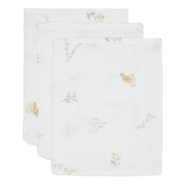 Jollein Lovely Birds 3 Stuks Hydrofiel Washandjes 536-848-67104