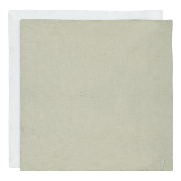 Jollein Olive Green/Ivory 115 x 115 cm Hydrofiel Multidoek 2 Stuks 535-852-68014