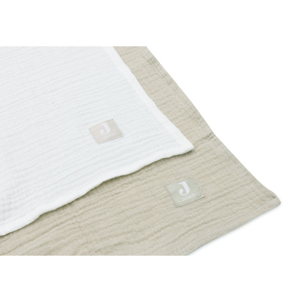 Jollein Olive Green/Ivory 115 x 115 cm Hydrofiel Multidoek 2 Stuks 535-852-68014