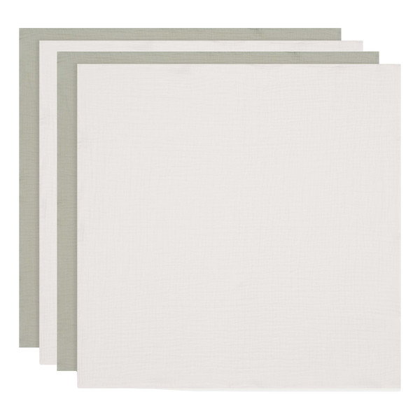 Jollein Olive Green/Ivory 70 x 70 cm Hydrofiel Multidoek 4 stuks 535-851-68014