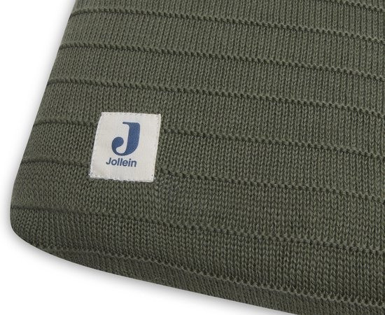 Jollein Pure Knit Leaf Green 75 x 85 cm GOTS Aankleedkussenhoes 022-546-67010