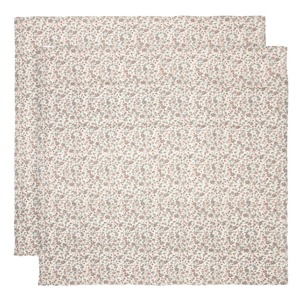 Jollein Retro Flowers 115 x 115 cm Hydrofiel Multidoek 2 Stuks 535-852-67045