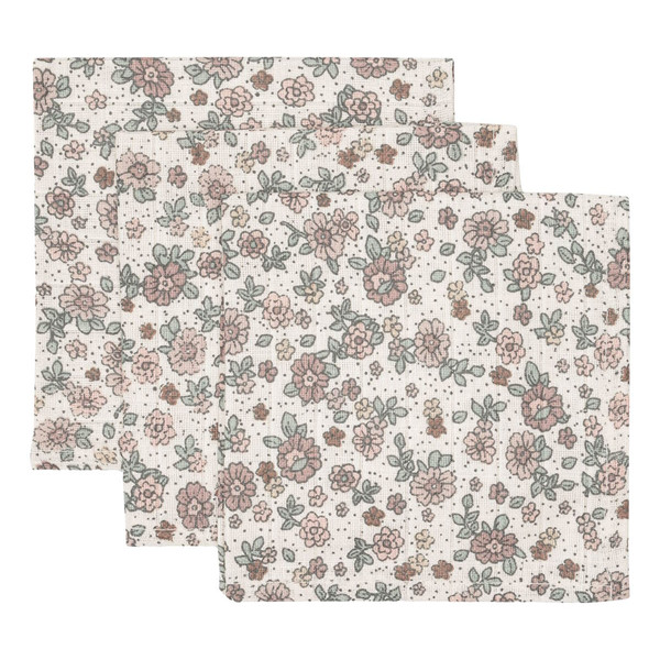 Jollein Retro Flowers 3 Stuks Hydrofiel Monddoekjes 537-848-67045