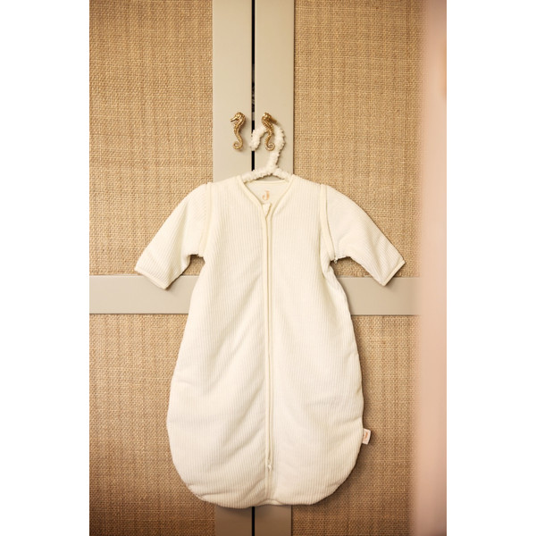 Jollein Rib Ivory 60 cm Slaapzak met Afritsbare Mouwen