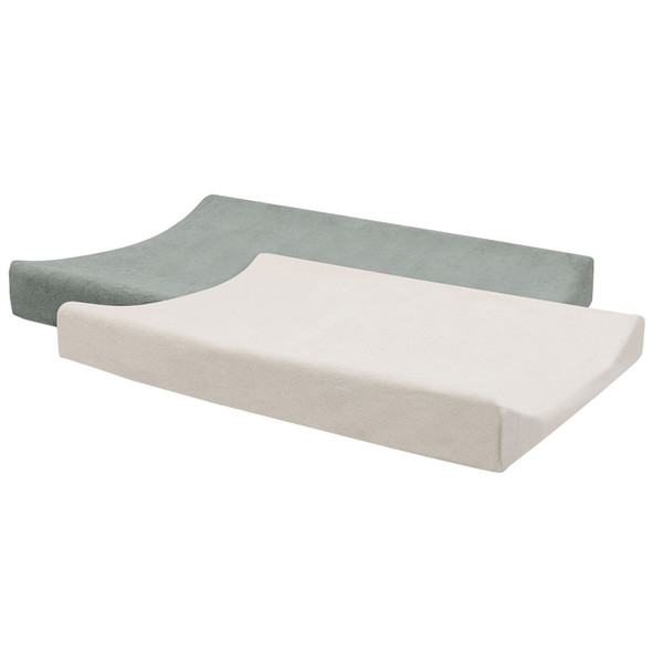 Jollein Sea Green/Ivory 50 x 70 cm Badstof Aankleedkussenhoes 2 Stuks 2550-503-68116