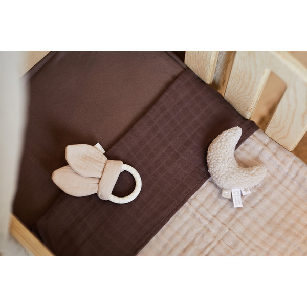 Jollein Wrinkled Cotton Chestnut 120 x 150 cm Ledikantlaken