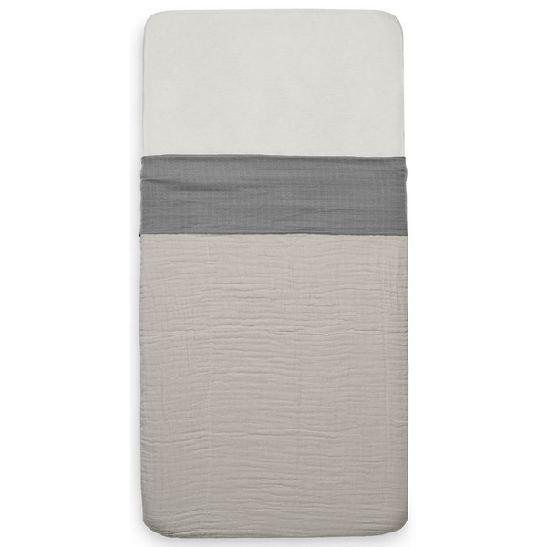 Jollein Wrinkled Cotton Storm Grey 120 x 150 cm Ledikantlaken