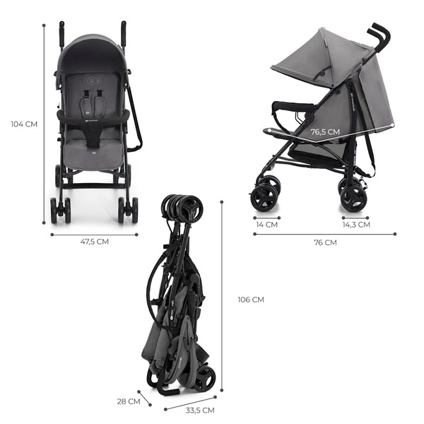 Kinderkraft Tik Stone Grey Buggy KSTIK000GRY0000