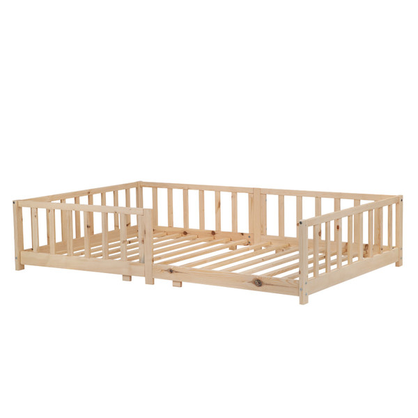 Kukka 120 x 190/200 cm Naturel Houten Vloerbed