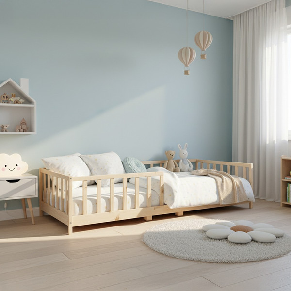 Kukka 120 x 190/200 cm Naturel Houten Vloerbed