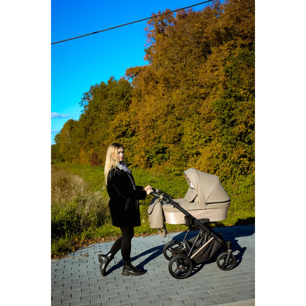 Kunert Lazzio Black Eco-Leather 2-in-1 Kinderwagen LAZ-11-BLACK