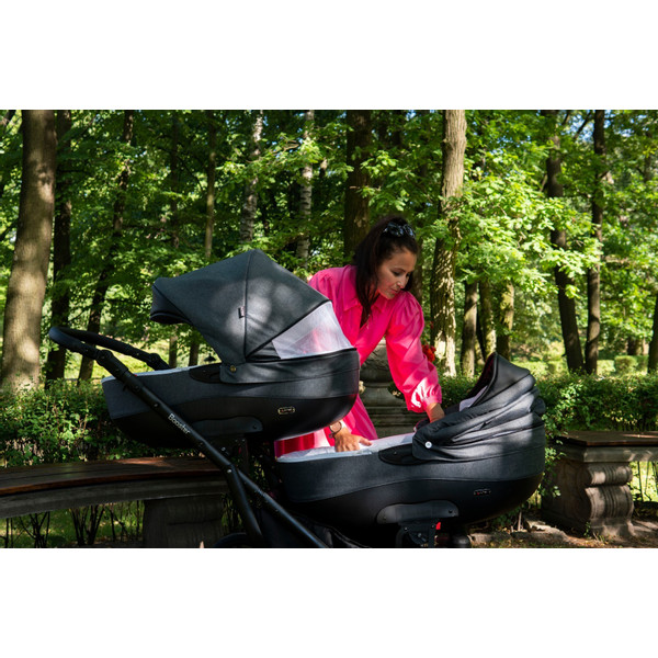 Kunert Booster Black Graphite Tandem Duowagen met 2 Autostoelen