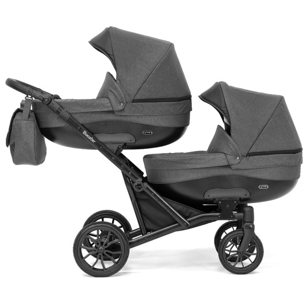 Kunert Booster Black Graphite Tandem Duowagen met 2 Autostoelen