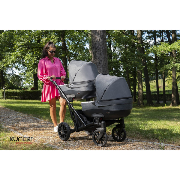 Kunert Booster Black Graphite Tandem Duowagen met 2 Autostoelen