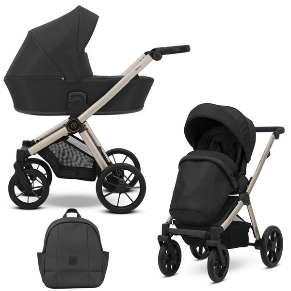 Kunert Brav Black/Champagne 2-in-1 Kinderwagen BR-01