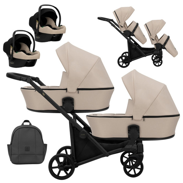 Kunert Brav Cream Tandem Duowagen Incl. 2 Autostoelen